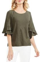 Women's Vince Camuto Tiered Ruffle Sleeve Top, Size - Green
