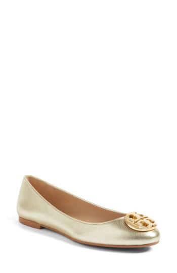 Women's Tory Burch Claire Ballerina Flat M - Metallic