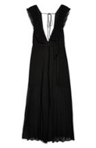 Women's Topshop Pleated Plunge Chiffon Maxi Dress Us (fits Like 0-2) - Black