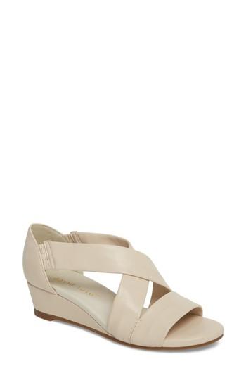 Women's David Tate Swell Cross Strap Wedge Sandal N - Beige
