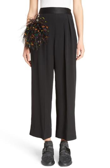 Women's Christopher Kane Wide Leg Pants Us / 40 It - Black