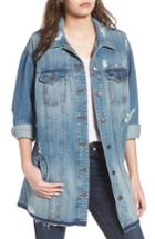 Women's Sts Blue Long Denim Boyfriend Jacket - Blue