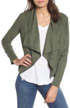 Women's Blanknyc Drape Front Faux Suede Jacket - Green