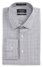 Men's Nordstrom Men's Shop Smartcare(tm) Classic Fit Windowpane Dress Shirt .5 33 - Grey