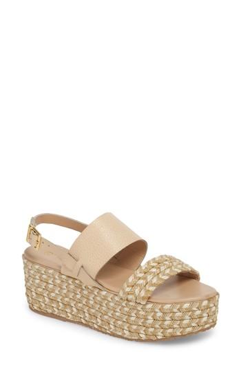 Women's Kaanas Montpellier Espadrille Platform Wedge Sandal M - Beige