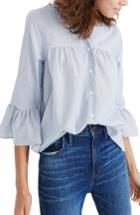 Women's Madewell Veranda Bell Sleeve Shirt, Size - Blue