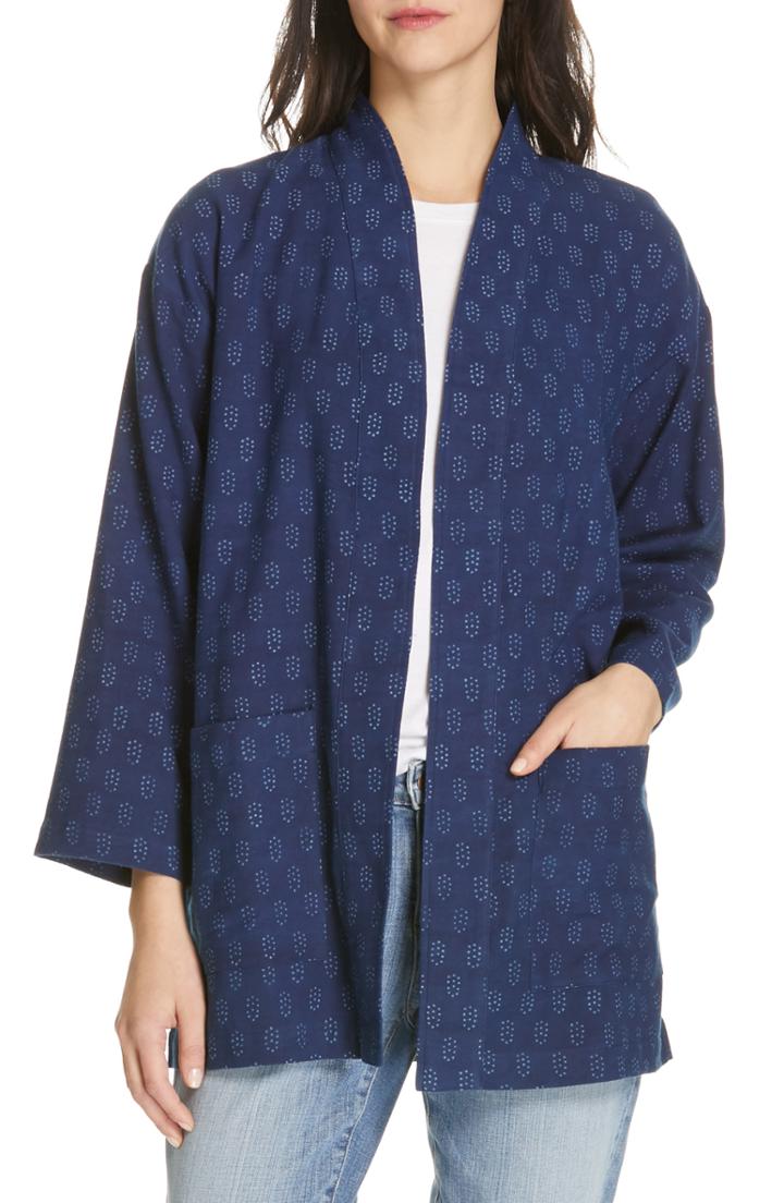 Women's Eileen Fisher Organic Cotton Kimono Jacket - Blue