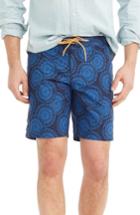 Men's J.crew Floral Print Board Shorts - Blue