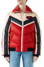 Women's Gucci Floral & Stripe Puffer Jacket Us / 44 It - Red