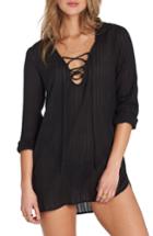 Women's Billabong Same Side Hooded Cover-up Tunic - Black