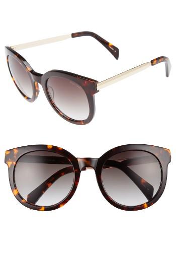 Women's Draper James 53mm Gradient Lens Round Sunglasses - Tortoise