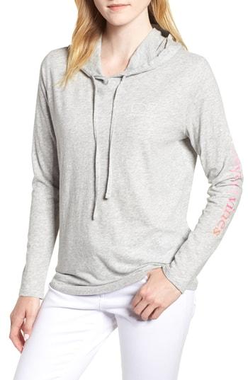 Women's Vineyard Vines Slub Whale Hoodie Tee - Grey