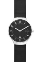 Men's Skagen Grenen Leather Strap Watch, 38mm