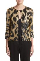 Women's Naeem Khan Cheetah Print Sequin Jacket