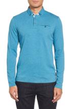 Men's Ted Baker London Yamway Modern Slim Fit Long Sleeve Polo (m) - Blue/green