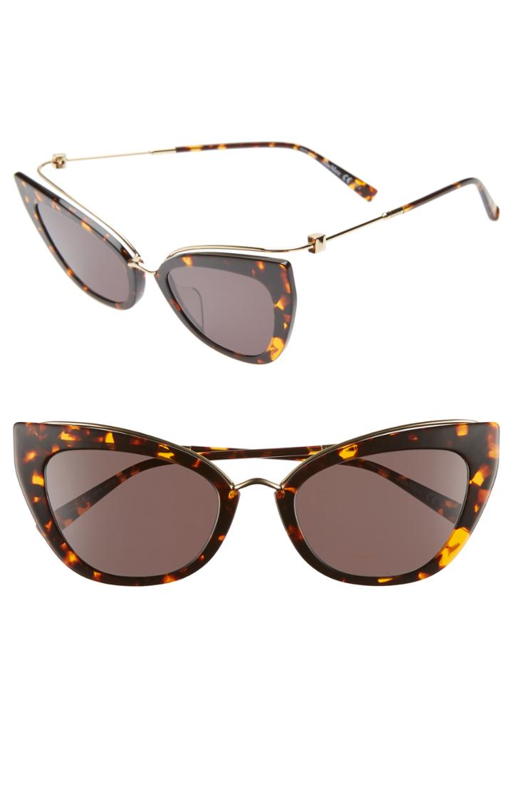 Women's Max Mara Marilyn 53mm Cat Eye Sunglasses - Havana Gold