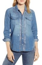 Women's Lucky Brand Metallic Western Shirt - Blue