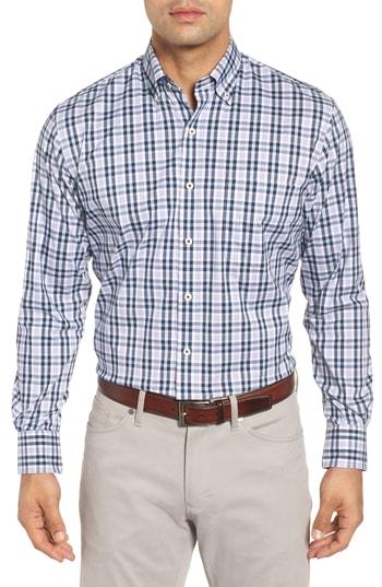 Men's Peter Millar Moritz Check Sport Shirt - Blue