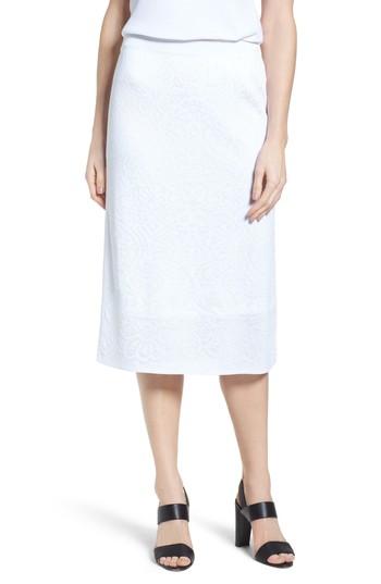 Women's Ming Wang Jacquard Knit Straight Skirt - White