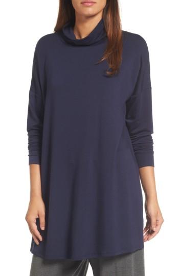 Women's Eileen Fisher Funnel Neck Knit Tunic - Black