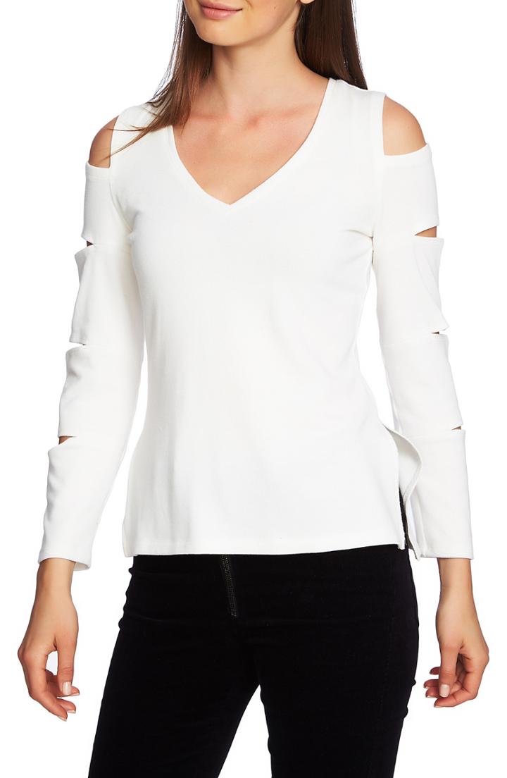 Women's 1.state Cold Shoulder Slash Sleeve Top - White