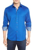 Men's Robert Graham 'rialto' Classic Fit Jacquard Sport Shirt, Size - Blue