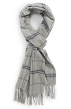 Men's Nordstrom Men's Shop Windowpane Cashmere Scarf, Size - Grey