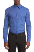 Men's Armani Collezioni Regular Fit Woven Sport Shirt - Blue