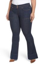 Women's Ashley Graham X Marina Rinaldi Idrofono Super Stretch Flared Jeans - Blue