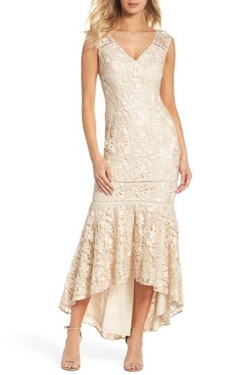 Women's Adrianna Papell Guipure Lace Gown - Beige
