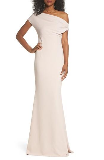Women's Katie May One-shoulder Crepe Trumpet Gown - Blue