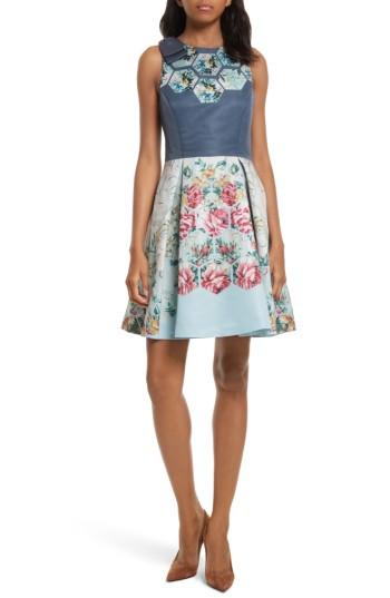 Women's Ted Baker London Bow Skater Dress - Grey