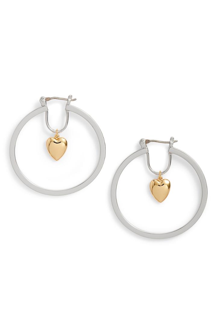 Women's Tory Burch Celestial Heart Hoop Earrings