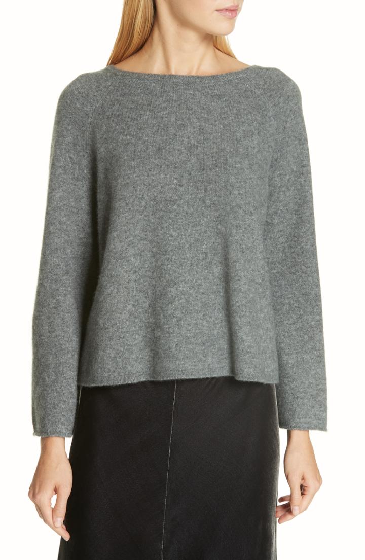 Women's Eileen Fisher Elongated Cashmere Blend Sweater - Green