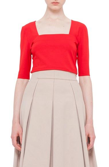 Women's Akris Punto Half Sleeve Square Neck Tee