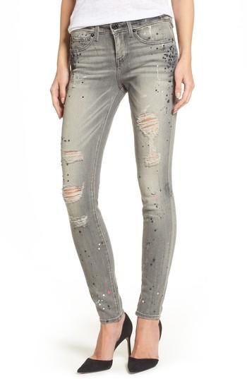 Women's True Religion Brand Jeans Halle Paint Splatter Skinny Jeans