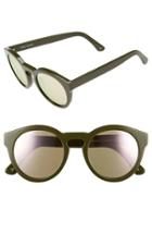Women's Sunday Somewhere 'kiteys' 49mm Round Sunglasses - Khaki/ Rose Lens