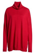 Women's Eileen Fisher Merino Wool Boxy Turtleneck Sweater - Red
