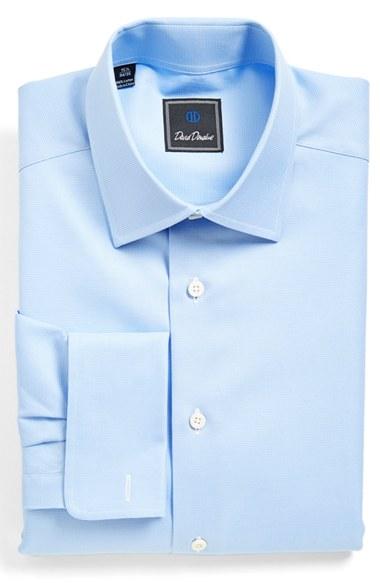 Men's David Donahue Fit Dobby Check Dress Shirt