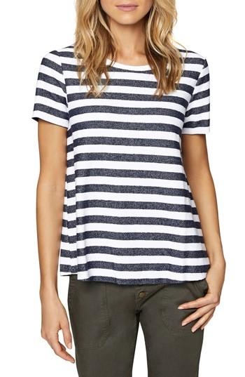 Women's Sanctuary Francesca Back Inset Stripe Tee - Blue