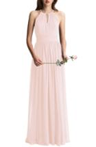 Women's #levkoff Keyhole Chiffon A-line Gown (similar To 16w) - Pink