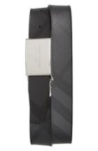 Men's Burberry London Check George Belt - Charcoal/ Black