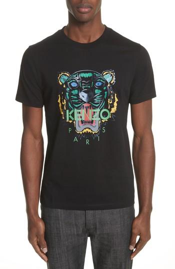 Men's Kenzo Tiger Foil Print T-shirt - Black