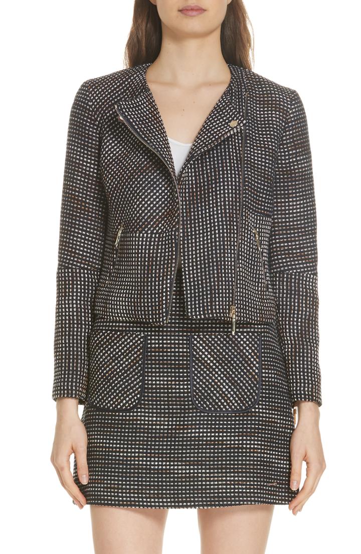Women's Ted Baker London Colour By Numbers Julio Boucle Moto Jacket