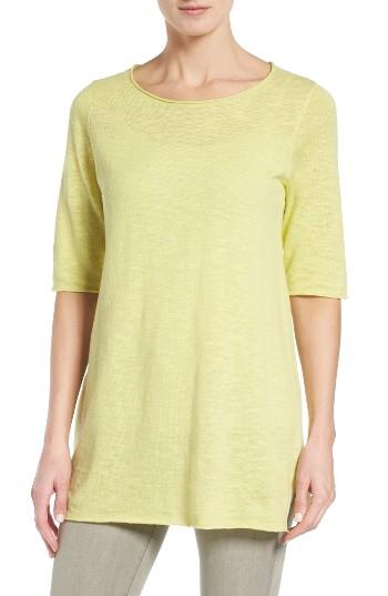 Women's Eileen Fisher Organic Linen & Cotton Slub Tee - Yellow
