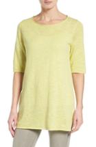Women's Eileen Fisher Organic Linen & Cotton Slub Tee - Yellow