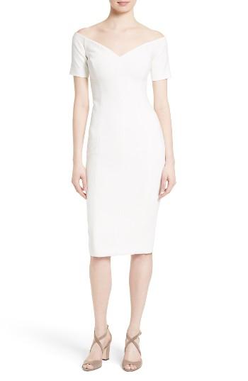 Women's Cinq A Sept 'jolie' Off The Shoulder Sheath Dress - Ivory