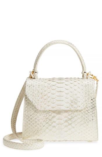 Nancy Gonzalez Mini Lily Genuine Python Crossbody Bag - Metallic