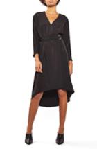 Women's Topshop O-ring Wrap Midi Dress Us (fits Like 10-12) - Black