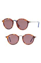 Women's Ray-ban 49mm Polarized Round Sunglasses - Red Havana